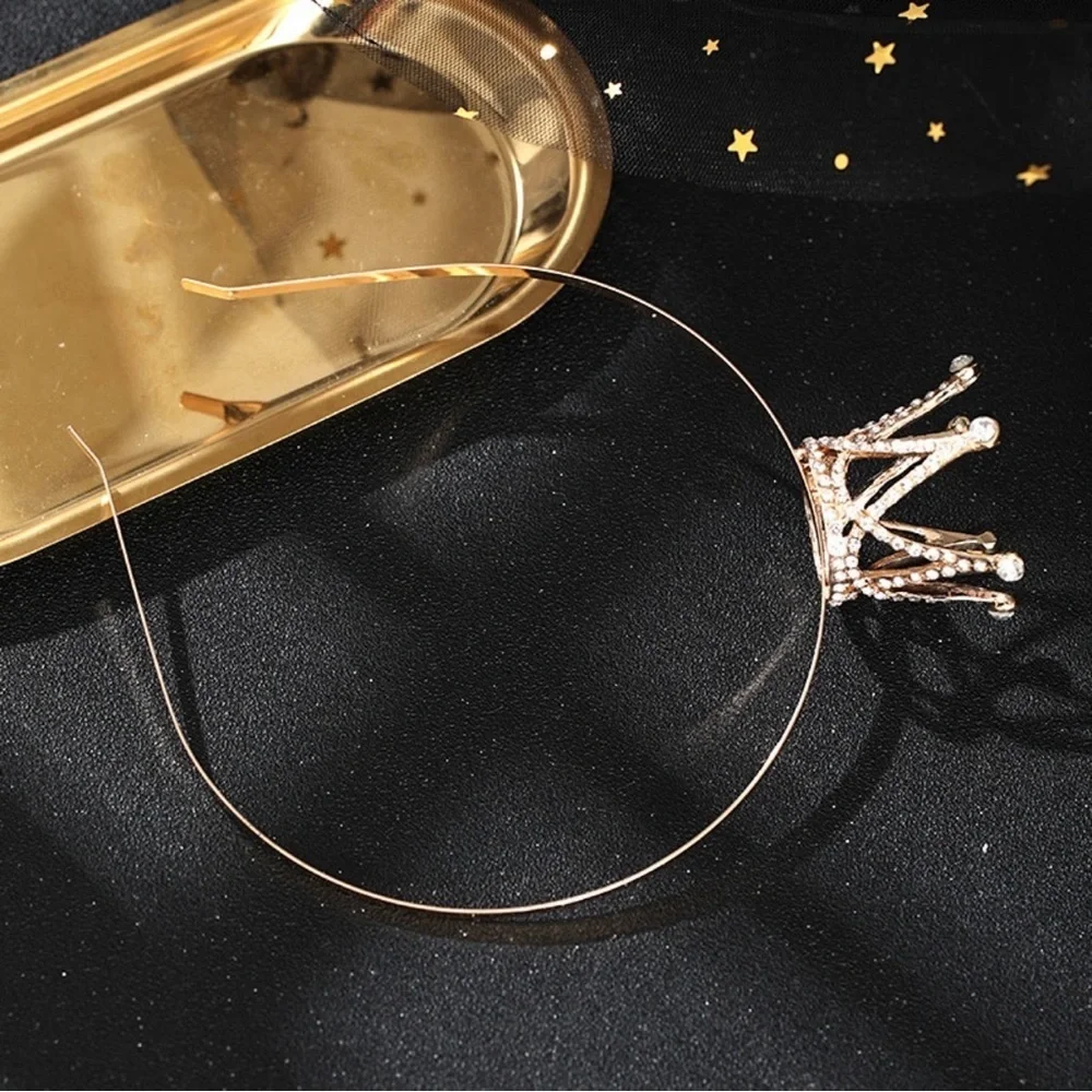 Princess Rhinestone Crown Headband Gold Silver Bridal Birthday Bachelorette NWT